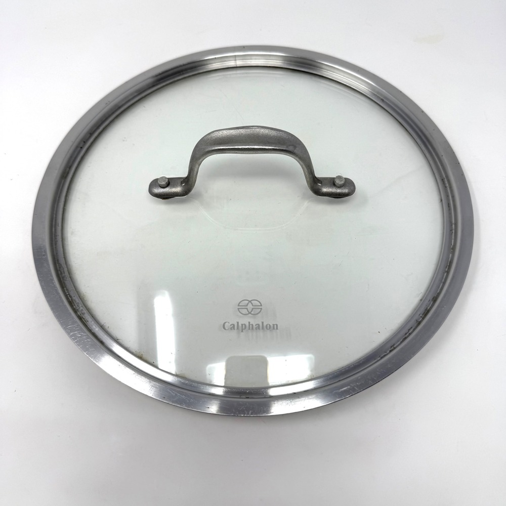 Calphalon 10 Inch Tempered Glass Lid with Stainless Steel Rim and Metal Handle